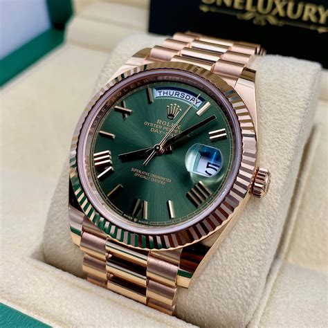 rolex day date green strap|rolex day date 40 228235.